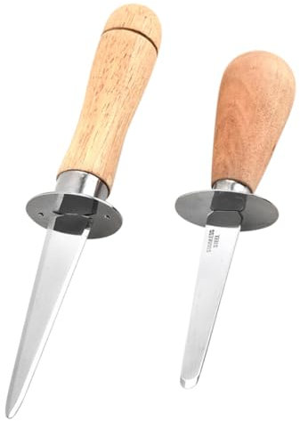 TOPBATHY 2 Pièces Couteau à huîtres Outil d'ouverture d'huîtres Outil pour Coquillages Couteau huitres Professionnel à huitres Professionnel écailleur d'huîtres coupeur d'huîtres
