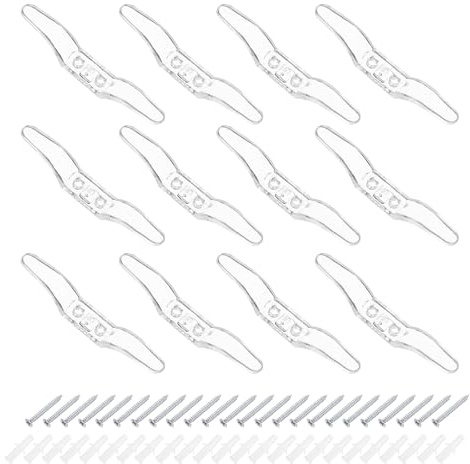sourcing map 12Pcs 80x12mm Blind Cord Cleats, Blind String Safety Rope Plastic Holder, Window Cord Hooks with Screws for Curtains Sun Shades Ropes, Clear