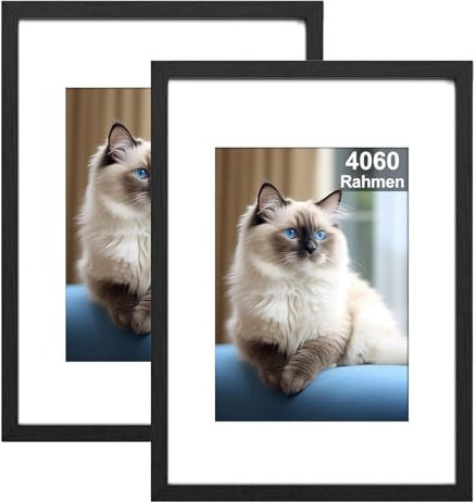 RUN HELIX Marco 40x60 cm, Paquete de 2 Marcos de Fotos Para Colgar en la Pared 60x40 cm Negro, para Título Universitario, Poster, Puzzle