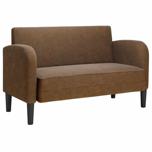 vidaXL Sofá Loveseat Marrón 110 cm Cuero Sintético, sofá, sofá tapizado, sofá de Dos plazas, sofá Cama, Asientos de Sala de Estar, sofá de Dos plazas