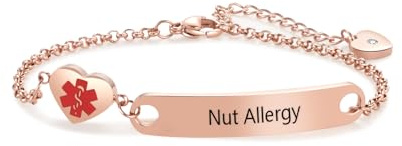 SBI Jewelry Medical ID Bracelets for Women Men Emergency First Aid Bracelets Adjustable Stainless Steel Identification Wristlets