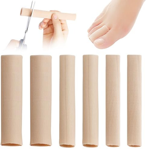 6 Pezzi Proteggi Dita Piedi,in silicone,3 misure,Protezione Dita Piedi in Silicone Tagliabile,protezione della pressione,imbottitura in gel,per cuscini, mais,vesciche,calli, dita dei piedi, dita dei