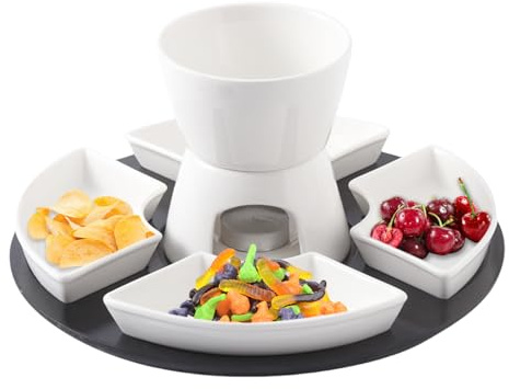 Chokladfondue-set, keramisk karamellvärmare grytset – ostvärmare skål för strandfest värdar buffé romantiska kvällar födelsedag hem speciella tillfällen semestersammankomster