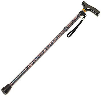 HOMECRAFT Vikbar färgad promenadstav med trähandtag, lätt justerbar promenadkäpp för balans, mobilitetshjälp, Paisley, 825-925 mm/33-37 tum, (berättigad till momsbefrielse i Storbritannien)