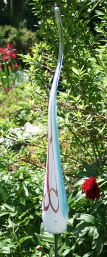 Lauschaer Glaskunst Gartenflamme Punto hellblau