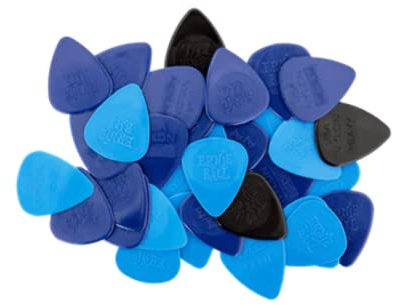 Ernie Ball Nylon Picks verschiedene Stärken (Thin, Medium, Heavy), Beutel mit 50 Stück