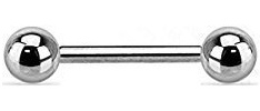 Coolbodyart® - Piercing per sopracciglio, in titanio, dritto, lunghezza barretta: 6-12 mm, dimensione sfere: 3-4 mm. Spessore barretta: 1,2 cm. e Titanio, cod. CBATIB_161233