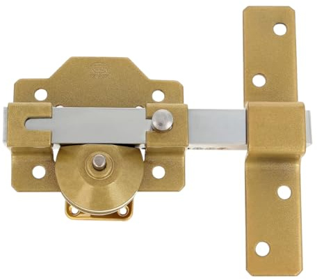 Amig - Cerrojo de Seguridad con Cilindro Redondo – Alta Resistencia a Extracción – Incluye 5 Llaves – 170 x 105 mm - Cerradura de Sobreponer - Acero - Cilindro 50 mm - Martelé