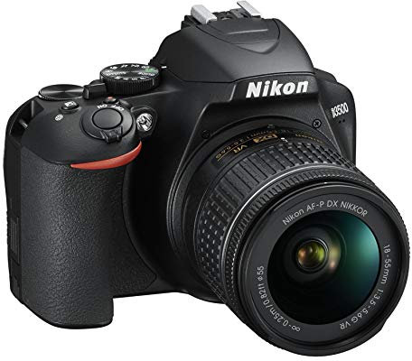 Nikon D3500 Fotocamera Reflex Digitale con Obiettivo Nikkor AF-P 18-55, F/3.5-5.6G VR DX, 24.2 Megapixel, LCD 3, SD da 16 GB 300x Premium Lexar, Nero