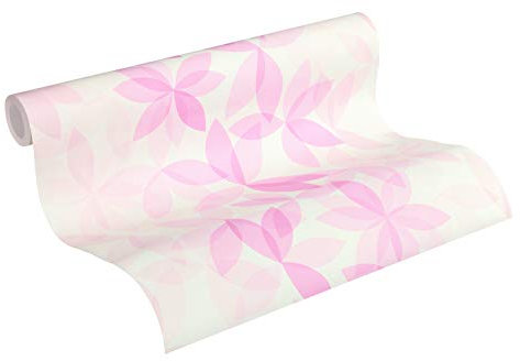 Esprit Vliestapete Cool Noon Tapete mit Blumen floral 10,05 m x 0,53 m weiß lila Made in Germany 366742 36674-2