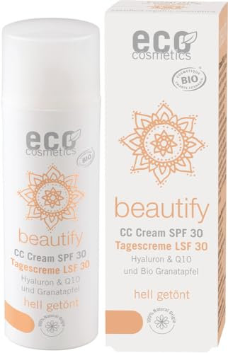 beautify CC Creme LSF 30 hell getönt mit Hyaluron, Q10 und Bio Granatapfel 2 x 50 ml