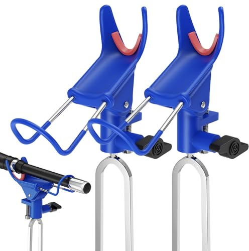 DZrudun Fishing Rod Pole Holder for Ground, Bank Fishing Rod Holder1/2/4 Pack, Upgraded 360° Adjustable Catfish Equipment, Long Drill Rod Stand for Beach, Mud, Lightweight&Stable, Fishing Gift for Men