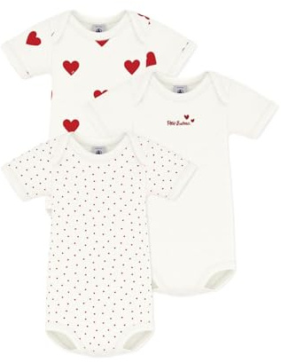 Petit Bateau A00BB00 bodysuits för spädbarn, flickor, födelse, 3 delar, Variant 1, 6 månader