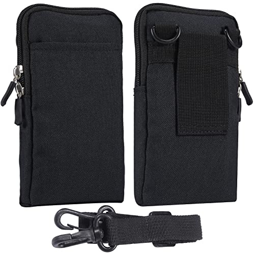 Handy Gürteltasche Herren Klein, Handy Umhängetasche Herren, Universal Handytasche mit Gürtelschlaufe Handy Hüfttasche Bauchtasche Brieftasche Schultertasche Handy Beutel Bügel mit Kartenfach