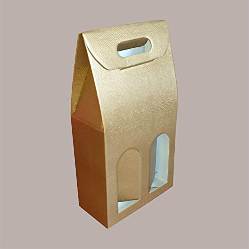 Lucgel Srl Lot de 10 boîtes à crayons pour porte 2 bouteilles en carton graphique, pour champagne 200 x 100 H385 mm