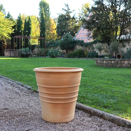 Palatina Keramik | handgefertigter Terracotta Topf Blumenkübel Pflanzgefäß | absolut frostfest/standfest | Übertopf zum Bepflanzen | Innen- und Außenbereich, Canna (50)