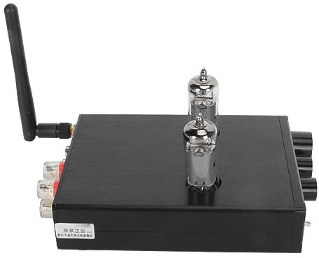 Amplificateur à Tube Bluetooth5.1, Amplificateur à Tube avec 2 Canaux, Ampli de Puissance à Tube sous Vide pour L'amplification de Puissance et L'embellissement (Prise UE Tube