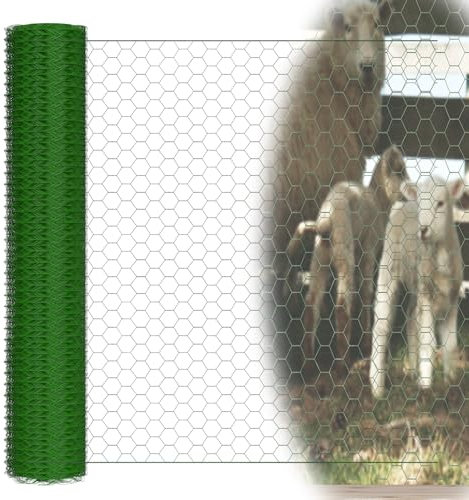 Valla de malla hexagonal de 25 m de longitud, malla de alambre para conejos, cobayas o gallinas, ancho de malla de 25 mm, altura de 50 cm, rejilla para roedores