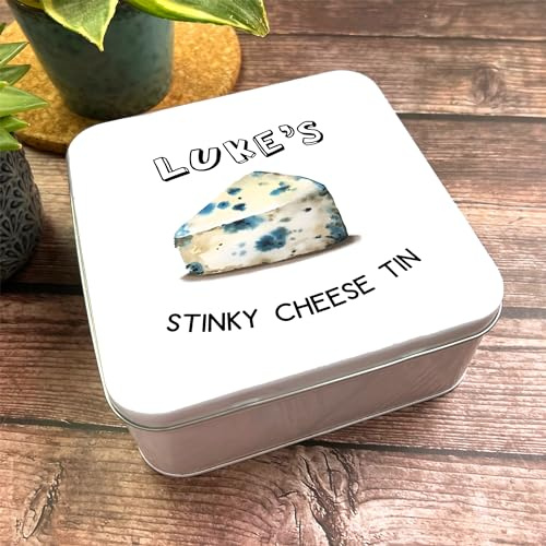 Square Funny Novelty Stinky Blue Cheese Personalised Cheese Storage Tin Personalised Gift | Custom Gift | Personalized Tin | Personalised Tins | Gift For Her | Gift For Him