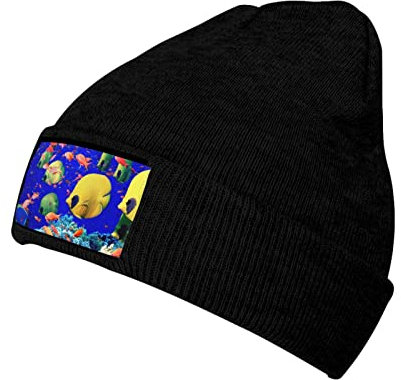 Jadery Sea Fishes Beanie Mütze Warm Knit Skull Hat Thermo für Damen und Herren Schwarz, Schwarz , One size