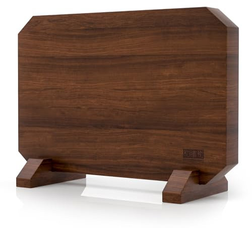 HOSHANHO Magnetic Knife Block, Thickened Acacia Wood Kitchen Knife Holder Stand with Strong Magnets, Multifunctional Double Side Knife Storage Organizer for Kitchen Counter