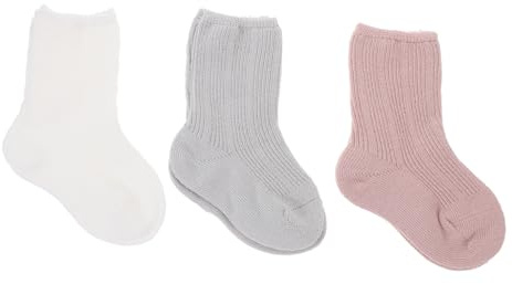 3 Paar Babysocken für Kleinkinder aus Gekämmter Baumwolle, Größe S | Warme Neugeborenensocken für Frühling und Herbst, Rutschfest und Bequem, Schonend für Empfindliche Haut