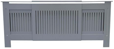 Airwave Radiator Cover Vertical Line Style Grey MDF Radiator Heating Cover (Adjustable)