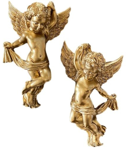 1 Pair Cherub Angel Statue Wall Hanging Decorative Resin Angel Sculpture Table Centerpiece Decoration Hanging Sculptures