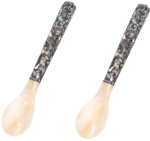 Warmhm 2 Stücke Wiederverwendbare Löffel Eisbecher Löffel Multifunktions-muschellöffel Dessert Abendessen Suppenlöffel