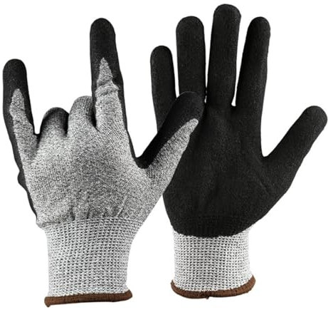BTBTB Schnittfeste Handschuhe, Level 5 Schnittfeste Handschuhe 3D Comfort Stretch Fit Strapazierfähige, waschbare Schnittschutzhandschuhe for die Gartenarbeit im Baugewerbe(L)