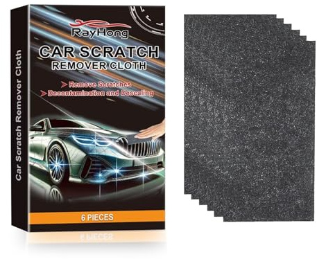 Vroxdrez Nano Sparkle Tuch 6 Stück Auto Kratzer Nano Magic Tuch für Autokratzer Reparatur entfernt Farbreste Wasserflecken Wirbel perfektes Poliertuch