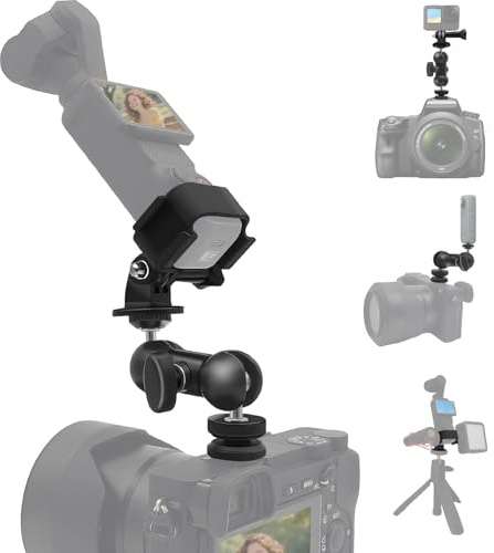 Cold Shoe Kamerahalterung kompatibel für DJI Osmo Pocket 3 - Kugelkopf Magic Arm mit Hot Shoe Adapter Kompatibel mit GoPro, DSLR Kameras, Smartphones,Lichter 360°einstellbar Vlogging & Videoaufnahme