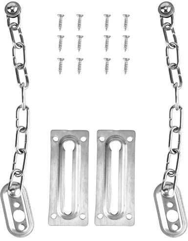 LALAFINA 2 pezzi Catena Sicurezza per Porta Acciaio Inossidabile da Facile Installazione Protezione per Sicurezza Aggiuntiva e Ufficio Resistente e