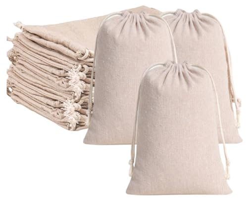 EIHI 30 Pezzi Sacchetto di Cotone, 10 x 15 cm sacchetti in stoffa, sacchetto regalo riutilizzabili con Coulisse, sacchetti di tessuto di riempimento, borsa per gioielli, feste di compleanno