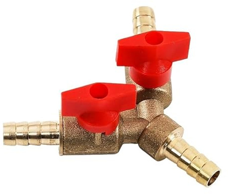 1PC 8mm 10mm Hose Barb Brass Y Three-Way Valve Water Oil Air Gas Liquefied Gas Ball Valve Switch Pipe Fitting Connector Adapter(8mm)
