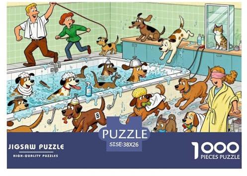 Pet Shop Area lavaggio cani Puzzle in Legno Impermeabile Puzzles Da 1000 Pezzi Per Adulti Colorati Puzzle Per Decorazioni Domestiche