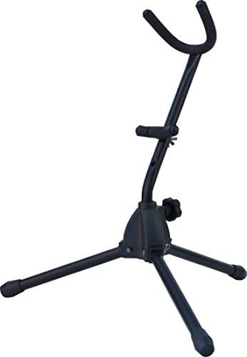 Steinbach Altsaxophonständer / Tenorsaxophonständer mit abnehmbarem Flöten / Klarinettenhalter, verstellbarer und tragbarer Ständer für Altsaxophon, Tenorsaxophon, Klarinette & Flöte, Gummifüße, zusammenklappar, sicheren Stand