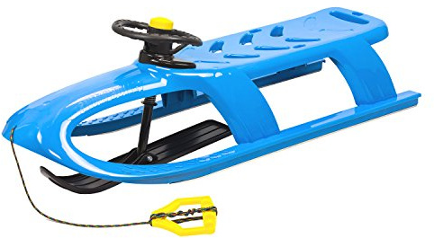 Luge haute avec pelle dirigeable par volant, avec coulisseaux en acier et corde, modèle Bullet Control.