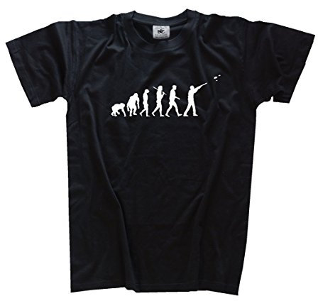 Shirtzshop T Shirt Standard Edition Tontauben Schießen Schütze Jäger Evolution, Schwarz, XXXL