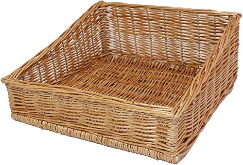großer Brotkorb aus Weide in 3 Größen, Regalkorb, Brötchenkorb (50x50 cm) | Auslagekorb, Weidenkorb, Aufbewahrungskorb, Brotkörbchen