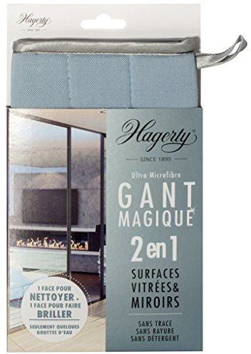 Hagerty - Microfiber Glove Glass Gant en Microfibres - 23x13 cm | pour les Surfaces en Verre, Nettoie les Fenêtres, les Miroirs, le Vitrocéramique, Sans Rayures Ni Peluches