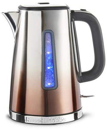 Russell Hobbs Eclipse Stainless Steel & Copper Sunset Ombre 1.7L Electric Cordless Kettle (Quiet & Fast Boil 3KW, Removable washable anti-scale filter, Easy push button lid, Perfect pour spout) 25113