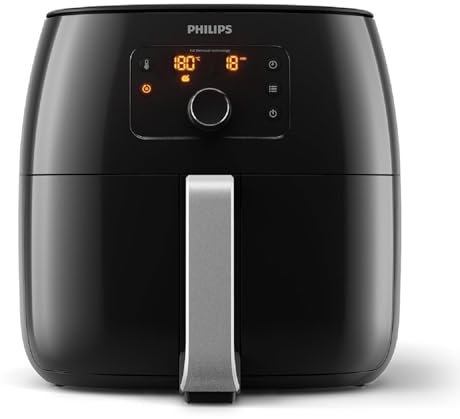 Philips Premium Airfryer XXL - 7.3L, Fritteuse ohne Öl, Rapid Air und Fettentfernungstechnologie, Pfannentrenner, HomeID App (HD9762/90)