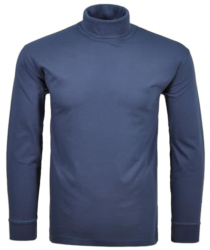 RAGMAN Basic långärmad polotröja för män, Azurblå, 5XL