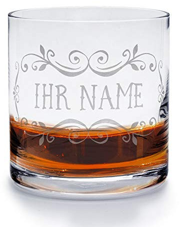 printplanet - Whiskyglas mit Gravur (mit Name oder Text personalisiert) - Design Ornamente 2