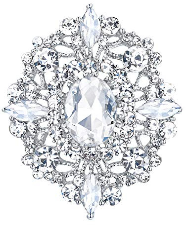 EVER FAITH Damen Brosche österreichischen Kristall Hochzeit Bankett Vintage-Stil aushöhlen Blumen Pin Vintage Broschennadeln Bekleidungs Schmuck