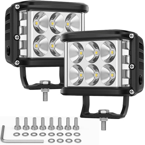 Willpower 2 Pcs LED Arbeitsscheinwerfer, 4 Zoll 60W led bar 12v für Auto Bagger Anhänger Traktoren LKW SUV Offroad