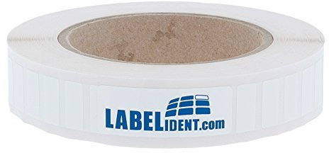 Thermotransfer Etiketten weiß - 18 x 8 mm - 5.000 Polyester PET Etiketten für Typenschilder, 76 mm Kern, selbstklebend auf Rolle