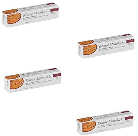 Kruuse Manuka G Honigsalbe | 4 x 15 g | Wundgel mit Honig | Zum Auftragen auf der Haut bei oberflächlichen Verletzungen bei Tieren | Kann bei der Wundheilung unterstützend wirken