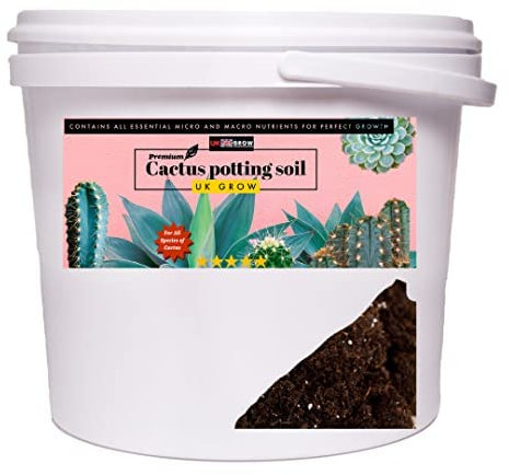 UK GROW 10L Bucket of Cacti/Succulent Potting Compost Mix and Enriched with Perlite 1L 2L 3L 5L 10L 20L (10L)